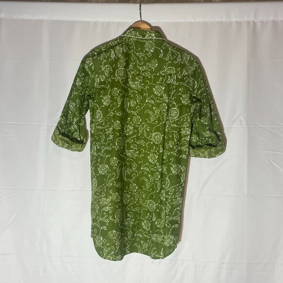 Julia Amory Husband Button Front Shirt Dress Cover Up Moss Petunia Small - Picture 4 of 6